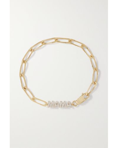 Yvonne Léon Mama Armband Aus 9 Und 18 Karat Gold Mit Diamanten - Weiß