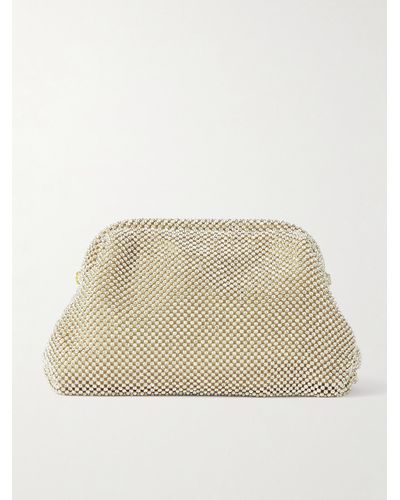 Loeffler Randall Ember Crystal-embellished Faille Clutch - Natural