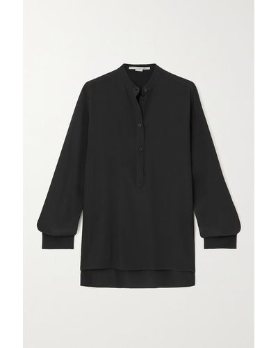 Stella McCartney + Net Sustain Eva Bluse Aus Crêpe De Chine Aus Seide - Schwarz