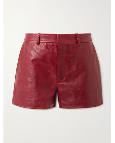 Gucci Shorts Aus Leder - Rot