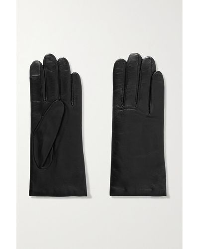 Agnelle Ines Leather Gloves - Black