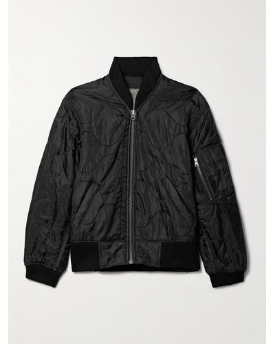 R13 Quilted Ripstop Bomber Jacket - Black
