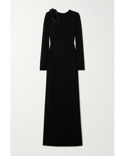 Stella McCartney + Net Sustain Cutout Crystal-embellished Crepe Gown - Black