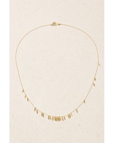 Sia Taylor Scattered Leaf 18-karat Gold Necklace - Natural