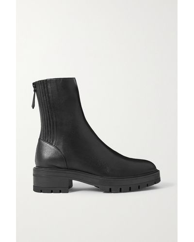 Aquazzura Saint Honoré 50 Leather Ankle Boots - Black