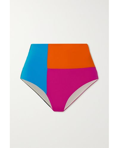 Mara Hoffman + Net Sustain Lydia Bikini-höschen Aus Stretch-econyl® In Colour-block-optik - Pink
