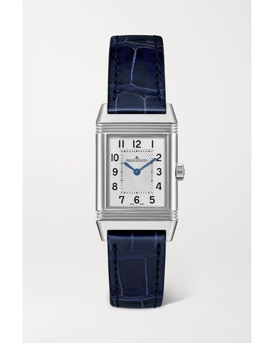 Jaeger-lecoultre Reverso Classic Small Hand-wound 21mm Stainless Steel And Alligator Watch - Blue