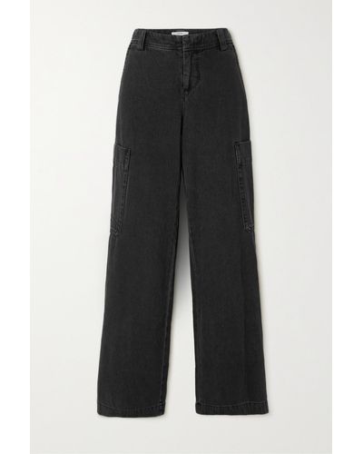 Vince Utility High-rise Wide-leg Cargo Jeans - Black