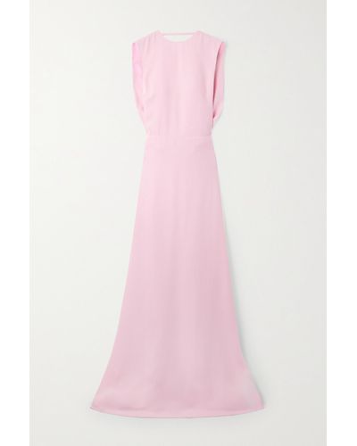 Valentino Garavani Bow-embellished Silk-cady Gown - Pink