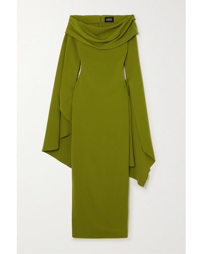 Solace London Arden Off-the-shoulder Maxi Dress - Green