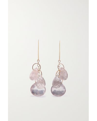 Melissa Joy Manning 14-karat Recycled Gold Rose Quartz Earrings - White