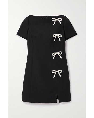 Valentino Garavani Virgin Wool Bow Mini Dress - Black