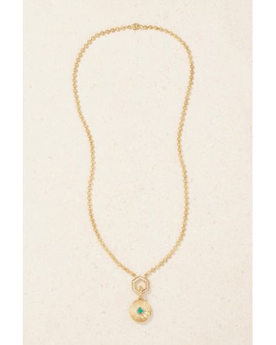 Harwell Godfrey 18-karat Gold, Diamond And Emerald Necklace - Natural