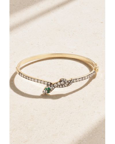 Ileana Makri Knotty Snake 18-karat Gold, Diamond And Emerald Bracelet - Natural
