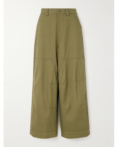 Sea Karina Cotton-twill Straight-leg Pants - Green