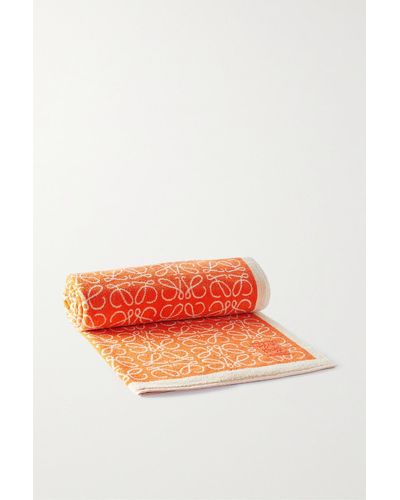 Loewe Cotton-terry Jacquard Towel - Orange