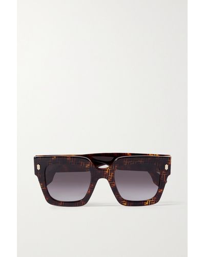 Fendi Roma Oversized Square-frame Tortoiseshell Acetate Sunglasses - Black