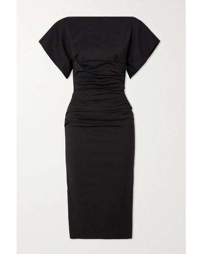 Maticevski Yuzu Cutout Gathered Stretch-jersey Dress - Black