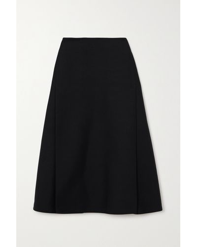 Marni Pleated Cotton Midi Skirt - Black