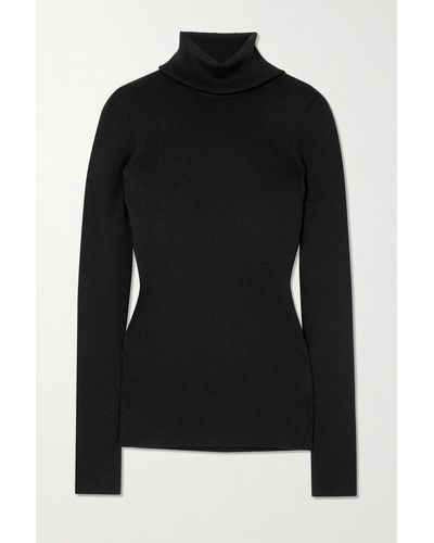 Gucci Embroidered Wool-blend Turtleneck Sweater - Black