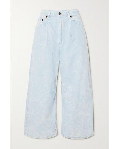 R13 Cropped High-rise Wide-leg Jeans - Blue