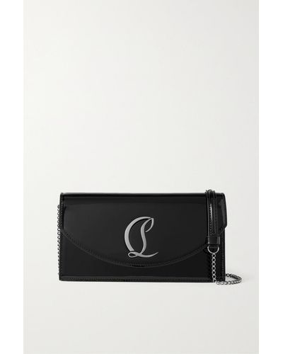 Christian Louboutin Loubi54 Embellished Patent-leather Shoulder Bag - Black