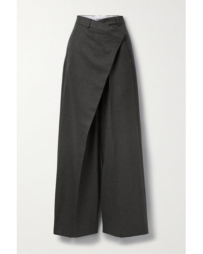 Acne Studios Wrap-effect Woven Wide-leg Trousers - Black