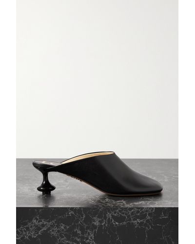 Loewe Toy Sculpted-heel Leather Heeled Mules - Black