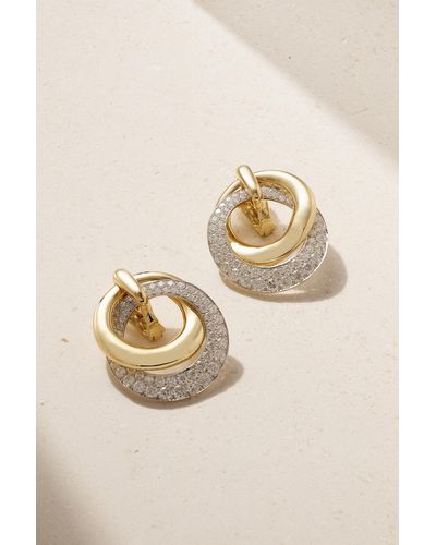 David Webb 18-karat Gold, Platinum And Diamond Clip Earrings - Natural