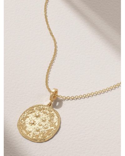Azlee Zodiac 18-karat Gold Diamond Necklace - Metallic