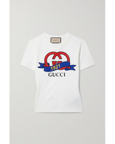 Gucci T-Shirt Aus Baumwolle Mit GG - Weiß