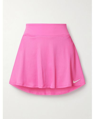 Nike Court Advantage Ribbed Dri-fit Tennis Skirt - Pink