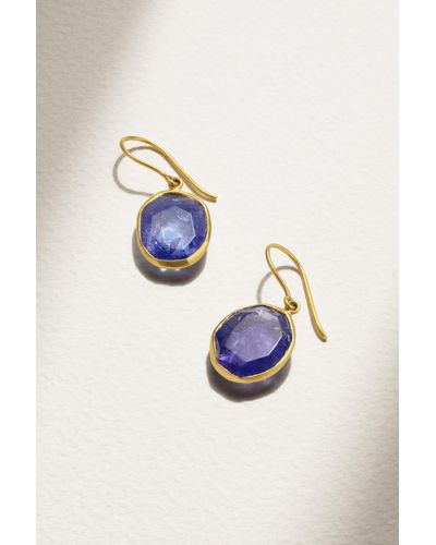 Pippa Small Ohrringe Aus 18 Karat Gold Mit Tansaniten - Blau