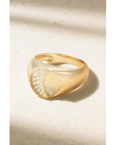 Yvonne Léon Chevaliere Lune Ring Aus 9 Karat Gold Mit Diamanten - Natur