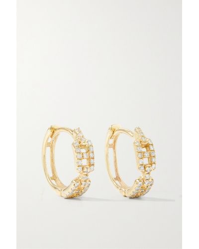 STONE AND STRAND Maritime 10-karat Gold Diamond Hoop Earrings - Natural