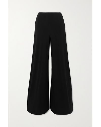 Norma Kamali Elephant Stretch-jersey Wide-leg Trousers - Black