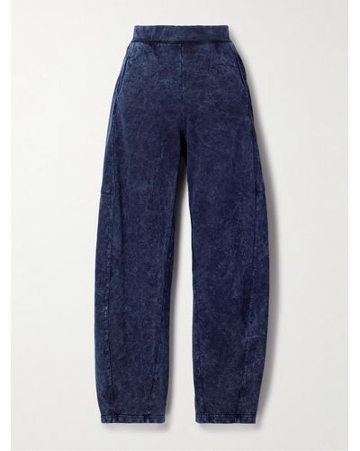 Tibi Pantalon De Survêtement Large En Jersey De Coton Délavé Winslow - Bleu