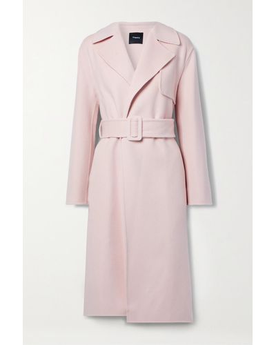 Theory Trenchcoat Aus Einer Woll-kaschmirmischung Mit Gürtel - Pink