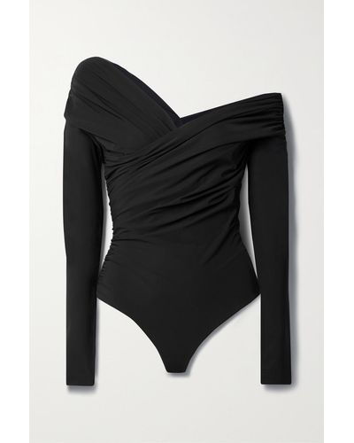 Goldsign Fonteyn Asymmetrischer Body Aus Stretch-jersey Mit Raffungen - Schwarz