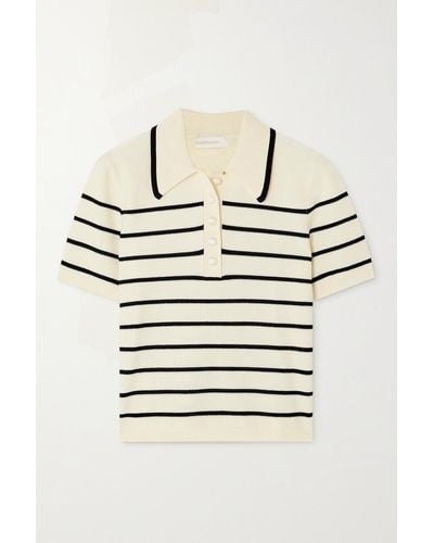 Zimmermann Matchmaker Striped Knitted Polo Shirt - Natural