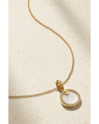 David Yurman Elements 18-karat Gold, Mother-of-pearl And Diamond Necklace - Natural