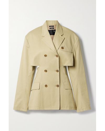 R13 Double-breasted Cutout Cotton-gabardine Trench Coat - Natural