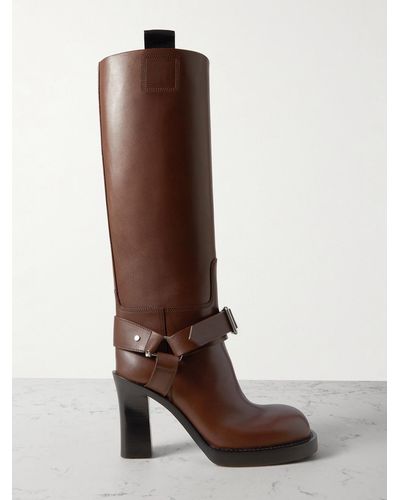 Burberry Le Stirrup Kniehohe Stiefel Aus Leder - Braun