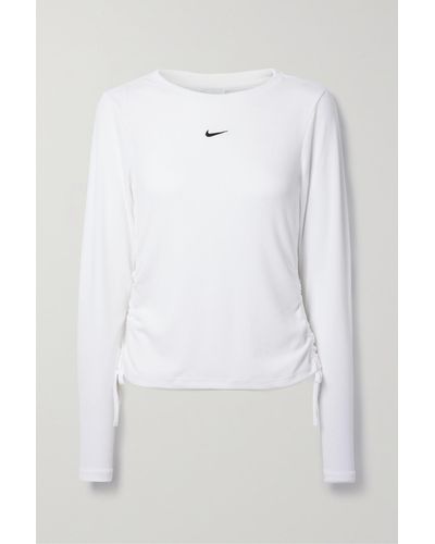 Nike Sportswear Essential Ruched Ribbed Jersey Top - White