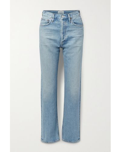 Agolde 90s Pinch Straight-leg High-rise Organic Denim Jeans - Blue
