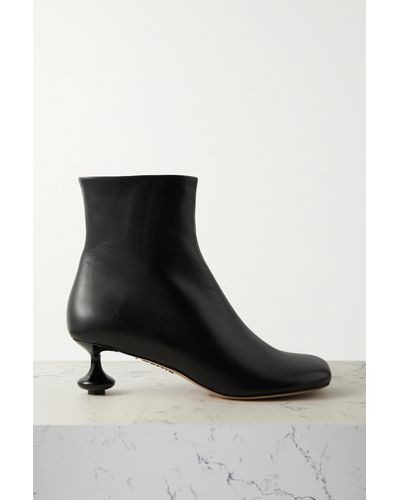 Loewe Toy Sculpted-heel Leather Ankle Boots - Black