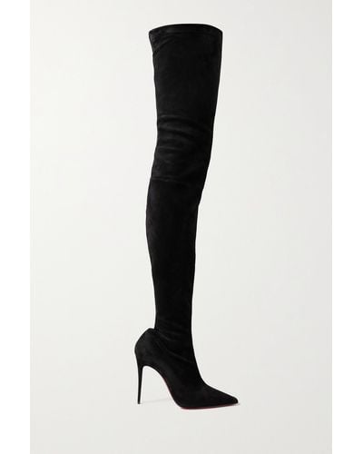 Christian Louboutin Kate 85mm Suede Over-the-knee Boots - Black