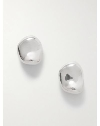 AGMES Gia Small Recycled Silver Earrings - White