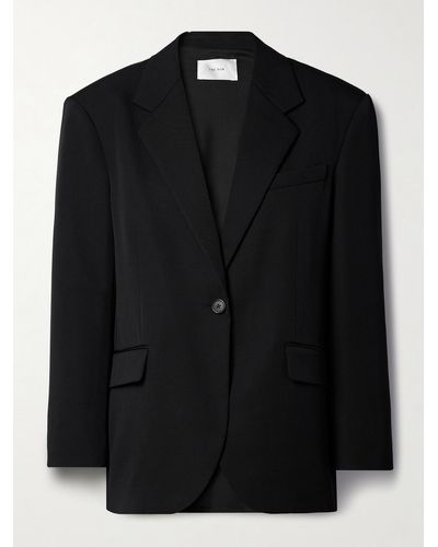 The Row Viper Blazer Aus Woll-twill - Schwarz