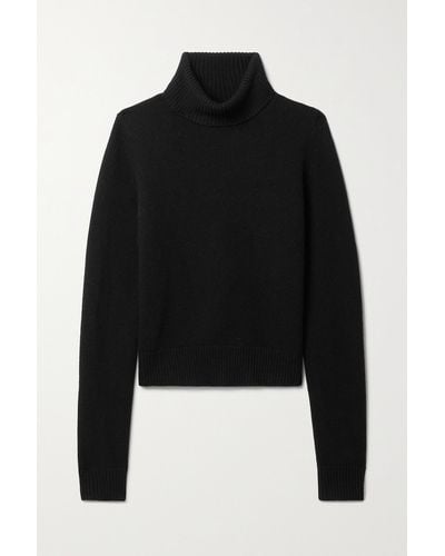 Nili Lotan Hollyn Cropped Wool Turtleneck Sweater - Black